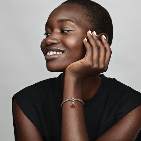 Asymmetrical Cherry Fruit Dangle Charm Pandora Jewellery South Africa