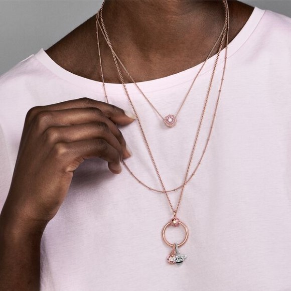 Beaded Chain Necklace-Final Sale Pandora Jewellery South Africa Rose Gold Plated