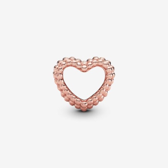 Beaded Open Heart Charm Pandora Jewellery South Africa Rose Gold Plated