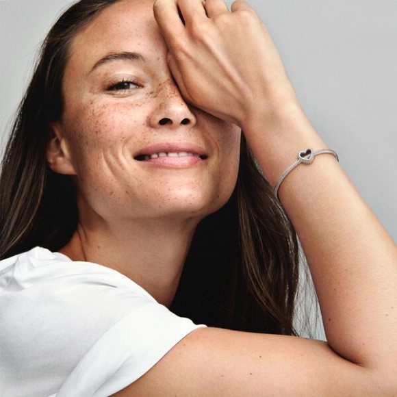 Beaded Open Heart Charm Pandora Jewellery South Africa Sterling Silver