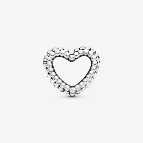 Beaded Open Heart Charm Pandora Jewellery South Africa Sterling Silver