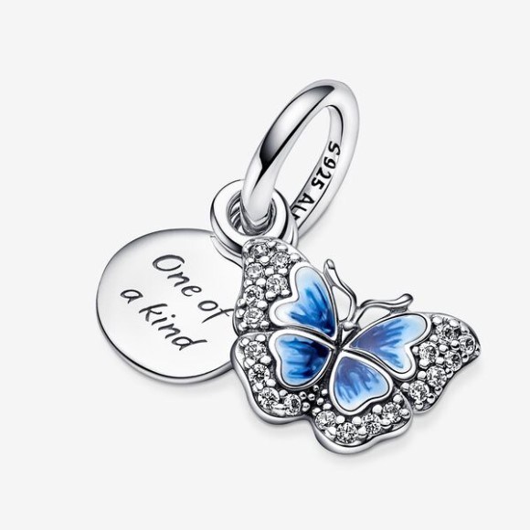 Blue Butterfly Quote Double Dangle Charm Pandora Jewellery South Africa
