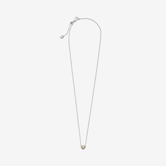 Domed Golden Heart Collier Necklace Pandora Jewellery South Africa