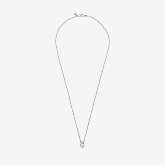 Double Heart Pendant Sparkling Collier Necklace Pandora Jewellery South Africa