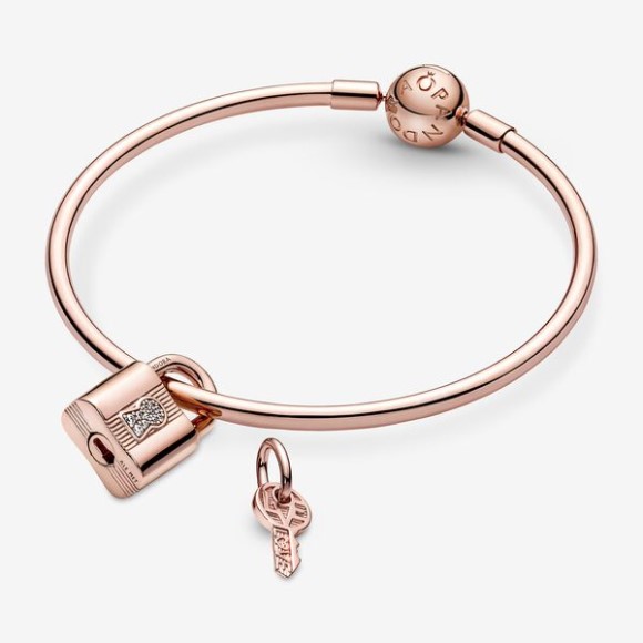 Padlock Key Dangle Charm Pandora Jewellery South Africa Rose Gold Plated