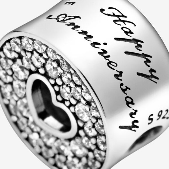 Pave And Heart Anniversary Charm Pandora Jewellery South Africa Sterling Silver