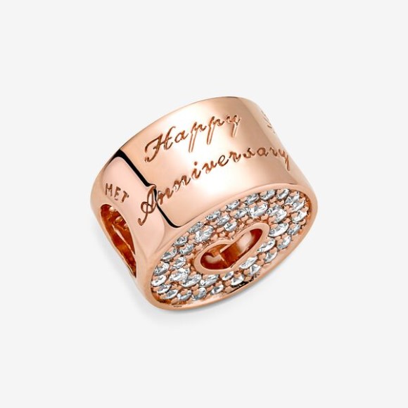 Pave Heart Anniversary Charm Pandora Jewellery South Africa Rose Gold Plated