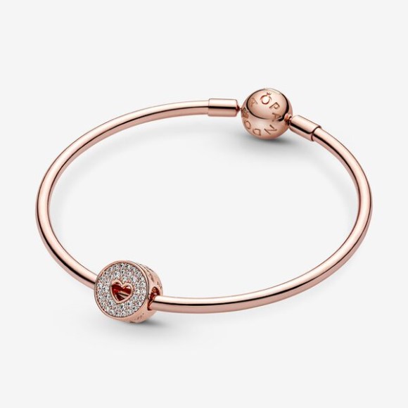 Pave Heart Anniversary Charm Pandora Jewellery South Africa Rose Gold Plated