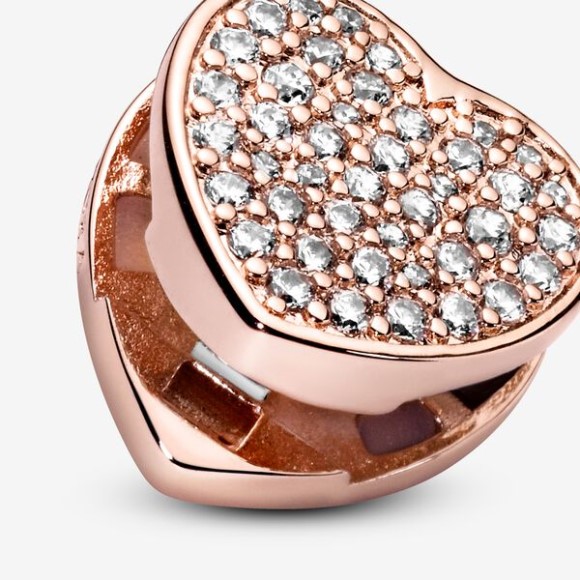Pave Heart Clip Charm Pandora Jewellery South Africa Rose Gold Plated