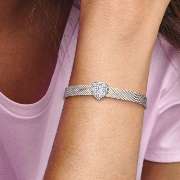 Pave Heart Clip Charm Pandora Jewellery South Africa Sterling Silver