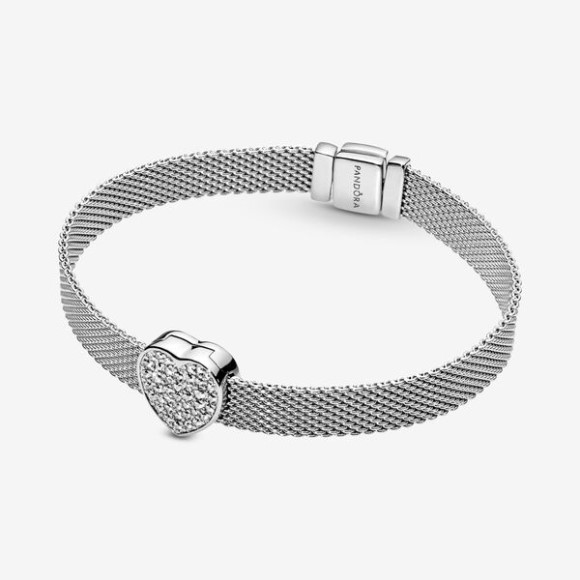 Pave Heart Clip Charm Pandora Jewellery South Africa Sterling Silver