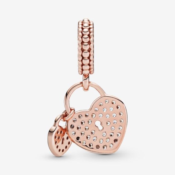 Pave Heart Padlocks Dangle Charm Pandora Jewellery South Africa