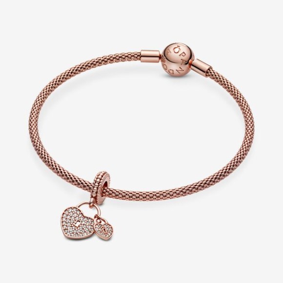 Pave Heart Padlocks Dangle Charm Pandora Jewellery South Africa