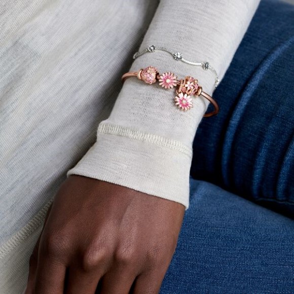 Pink Daisy Flower Charm Pandora Jewellery South Africa Rose Gold Plated