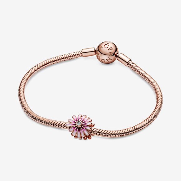 Pink Daisy Flower Charm Pandora Jewellery South Africa Rose Gold Plated