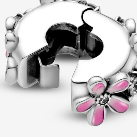 Pink Daisy Flower Clip Charm Pandora Jewellery South Africa Sterling Silver