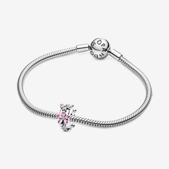 Pink Daisy Flower Clip Charm Pandora Jewellery South Africa Sterling Silver