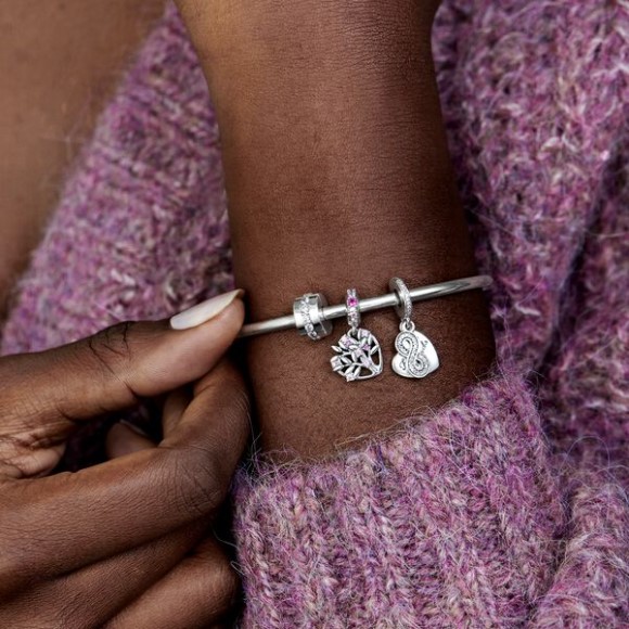 Pink Heart Family Tree Dangle Charm Pandora Jewellery South Africa