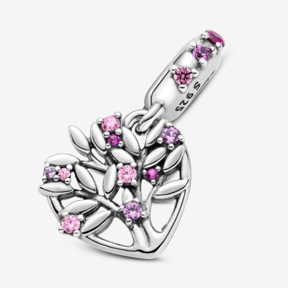 Pink Heart Family Tree Dangle Charm Pandora Jewellery South Africa