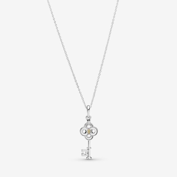 Two-Tone Key Flower Necklace-Final Sale Pandora Jewellery South Africa