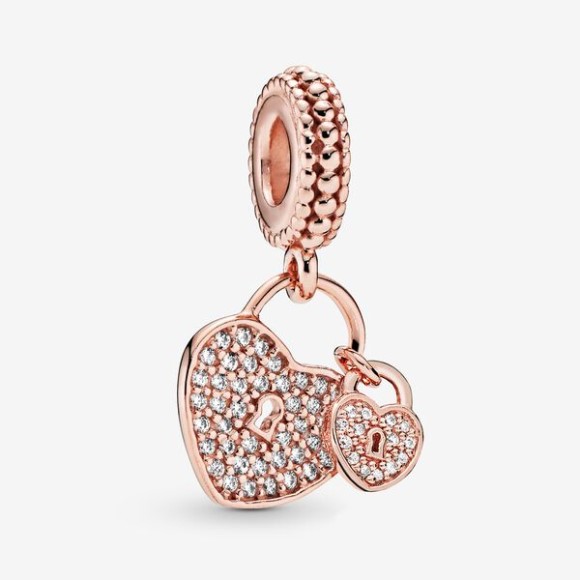 Pave Heart Padlocks Dangle Charm Pandora Jewellery South Africa
