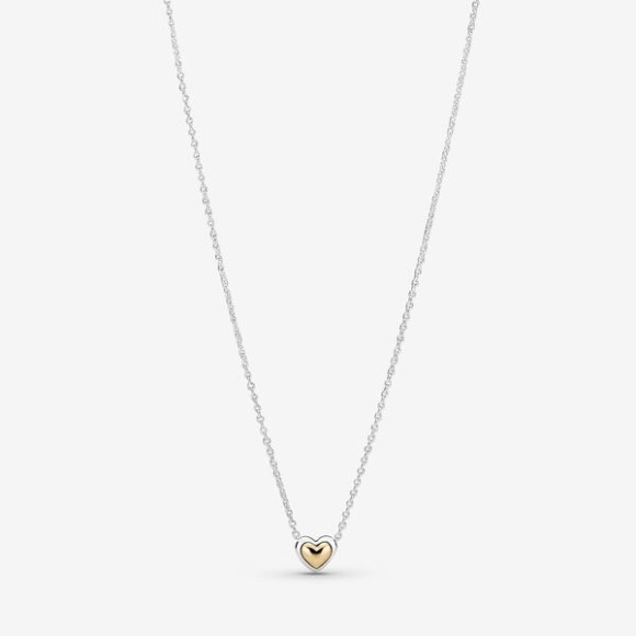 Domed Golden Heart Collier Necklace Pandora Jewellery South Africa