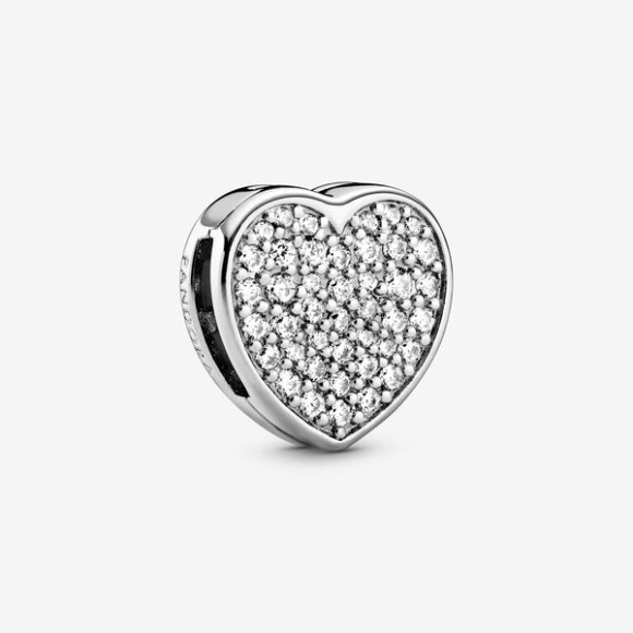 Pave Heart Clip Charm Pandora Jewellery South Africa Sterling Silver
