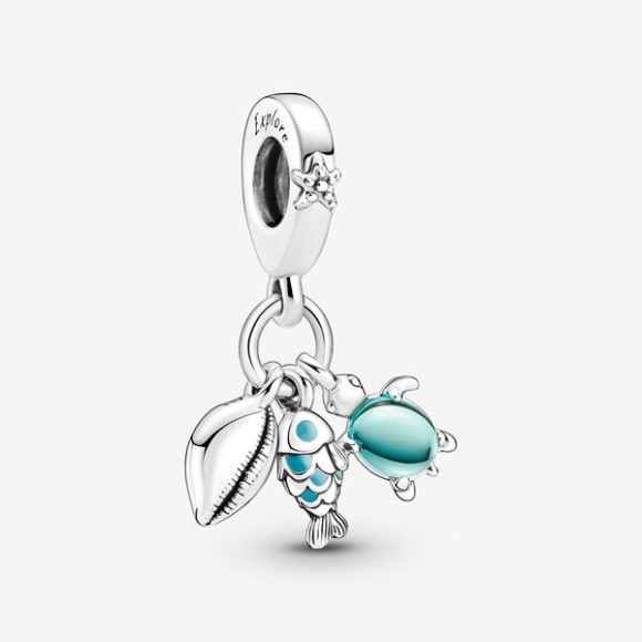 Fish Sea Turtle Conch Triple Dangle Charm Pandora Jewellery South Africa