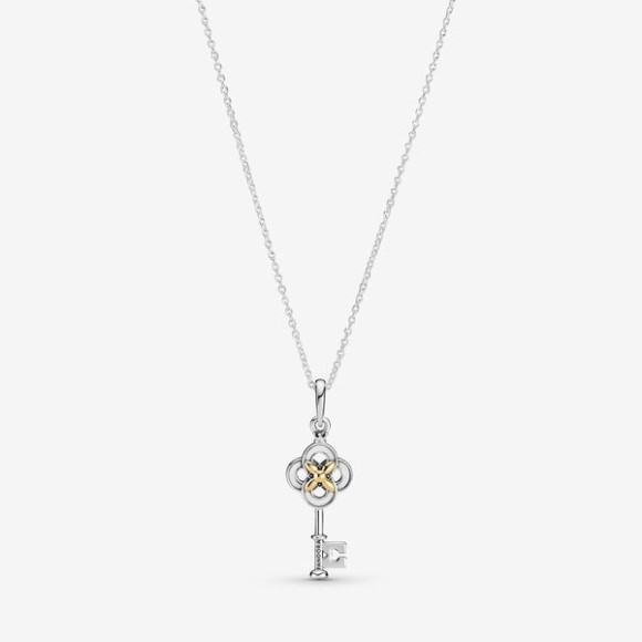 Two-Tone Key Flower Necklace-Final Sale Pandora Jewellery South Africa