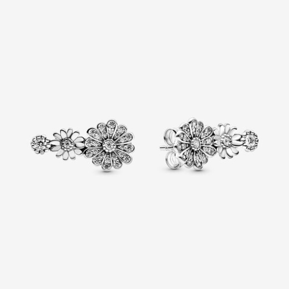 Sparkling Daisy Flower Trio Stud Earrings Pandora Jewellery South Africa