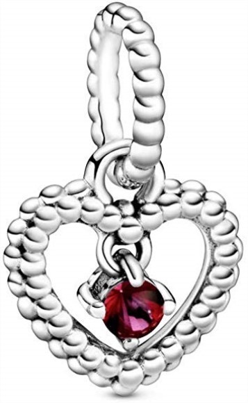 Pandora Jewellery South Africa Blazing Red Beaded Heart Dangle Charm